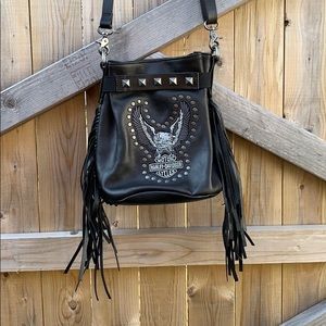 Vintage Inspired Harley-Davidson Fringe Purse